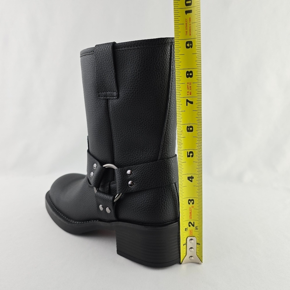 NWT Aqua Diva Women's Waterproof Leather Harness Moto Boot Lined Black 6 - Picture 16 of 16